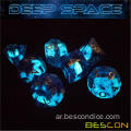 Bescon Super Glow في زهر السديم الداكن بريق Polithral ، وضع مساحة عميقة ، نرد من الخفيفة الشمالية الزهر DND DND DICE